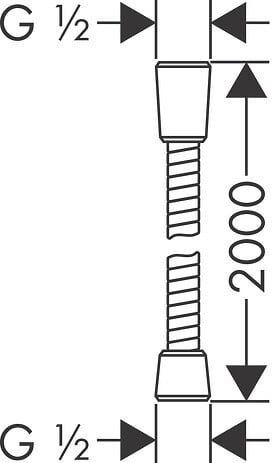 HANSGROHE - Flexible sensoflex métallique 2,00 ML - large