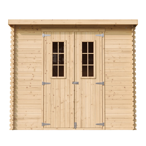TIMBELA - Abri de jardin en bois - Stockage extérieur l239xL142xH200cm/2.63 m2 - Petit abri à outils, Local à vélos - TIMBELA M310 C - large