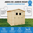 TIMBELA - Abri de jardin en bois - l236xL226xH218 cm / 4.33 m2 - M369 - vignette
