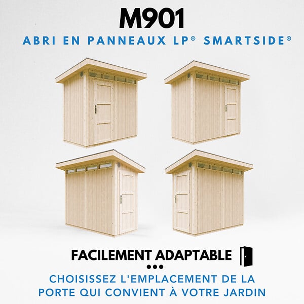 TIMBELA - Abri de Jardin Qualité Premium 3m² - L161xL294cm - Kit tout compris avec sol, tuiles bitumineuses, set de peinture-Construction de Panneaux LP Smartside- Cabane de Jardin Timbela M901 CAVERN STEEL - large
