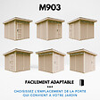 TIMBELA - Abri de Jardin Qualité Premium 6m² - L294xL279cm - Kit tout compris avec sol, tuiles bitumineuses, set de peinture-Construction de Panneaux LP Smartside- Cabane de Jardin Timbela M903 REDWOOD RED - vignette