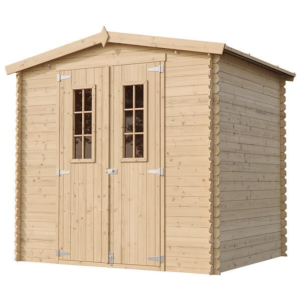 TIMBELA - Abri de jardin en bois AVEC SOL TRAITÉ - Stockage extérieur I236xL226xH218 cm/ 4.33 m2 -  TIMBELA M369C+M369G - large