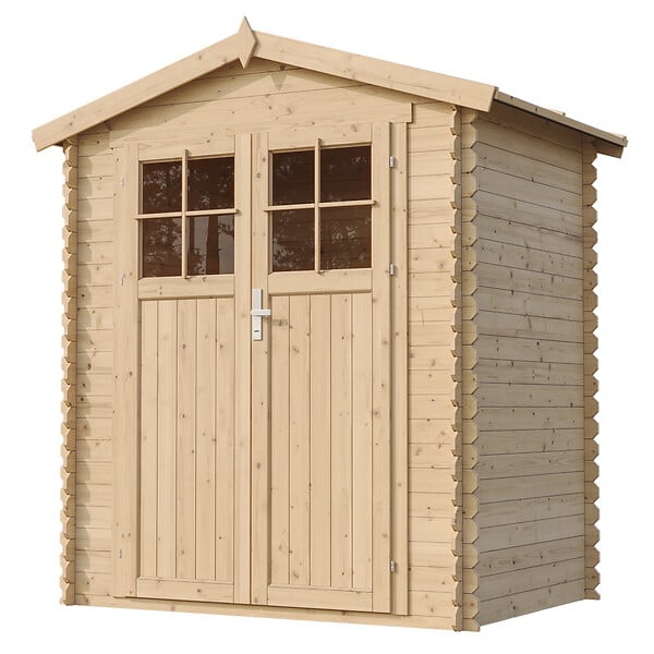 TIMBELA - Abri de jardin en bois AVEC SOL TRAITÉ - Stockage extérieur I196xL136xH218 cm/ 1.98 m2 - TIMBELA M367F+M367G - large