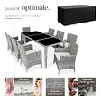 TECTAKE - Salon de jardin Menorca 8 places avec 2 sets de housses + housse de protection gris clair - vignette