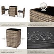 TECTAKE - Salon de jardin HAMBOURG 2 places en aluminium marron naturel - vignette