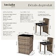 TECTAKE - Salon de jardin HAMBOURG 2 places en aluminium marron naturel - vignette