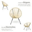 TECTAKE - Ensemble table et chaises de jardin Santana beige - vignette