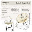 TECTAKE - Ensemble table et chaises de jardin Santana beige - vignette