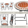TECTAKE - Ensemble table et chaises de jardin marron - vignette