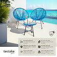TECTAKE - Ensemble table et chaises de jardin Santana bleu - vignette