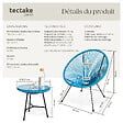 TECTAKE - Ensemble table et chaises de jardin Santana bleu - vignette