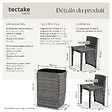 TECTAKE - Salon de jardin HAMBOURG 2 places en aluminium gris - vignette