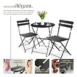 TECTAKE - Ensemble table et chaises bistrot Frieda, pliable pour 2 personnes noir - vignette