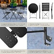 TECTAKE - Ensemble table et chaises bistrot Frieda, pliable pour 2 personnes noir - vignette