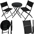TECTAKE - Ensemble table et chaises de jardin DUSSELDORF noir - vignette