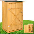 TECTAKE - Armoire de jardin adossée Taman 75 x 56 x 118 cm marron - vignette