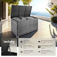 TECTAKE - Coffre de jardin structure en aluminium 145x82,5x79,5cm gris 750L et tressage en rotin - vignette
