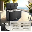 TECTAKE - Coffre jardin en aluminium en résine tressée noir vérins gaz 145x83x80cm 750 l capacité - vignette