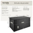 TECTAKE - Coffre jardin en aluminium en résine tressée noir vérins gaz 145x83x80cm 750 l capacité - vignette