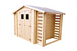 TIMBELA - Abri de jardin en bois et range bûches AVEC SOL TRAITÉ I206xL328xH218 cm/ 5,41 m2 - M389+M389G - vignette