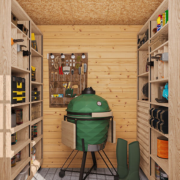 TIMBELA - Abri de jardin en bois - Stockage extérieur l204xL204xH200 cm/3.53 m2 - M309C - large