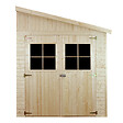 TIMBELA - Abri de Jardin en Bois Naturel (avec paroi latérale) - H244xl218xL416 cm/8 m2 - M340A - vignette