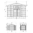 TIMBELA - Abri de jardin en bois et range bûches extérieur - I206xL328xH218 cm/ 3,53 + 0,97+0,97 m2 -  TIMBELA M391F - vignette