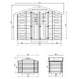 TIMBELA - Abri de jardin en bois et range bûches extérieur AVEC SOL TRAITÉ - extérieur I206xL328xH218 cm/ 3,53 + 0,97+0,97 m2 - M391C+M391G - vignette