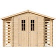 TIMBELA - Abri de jardin en bois et range bûches extérieur AVEC SOL TRAITÉ - extérieur I206xL328xH218 cm/ 3,53 + 0,97+0,97 m2 - M391C+M391G - vignette