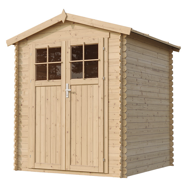 TIMBELA - Abri de jardin en bois AVEC SOL TRAITÉ - Stockage extérieur I186xL196xH218 cm/ 2,82 m2  - TIMBELA M320F+M320G - large