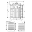 TIMBELA - Abri de jardin en bois - Stockage extérieur I216xL206xH218 cm/ 3.53 m2 Petit abri à outils, Local à vélos -  M343 - vignette