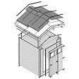 TIMBELA - Abri de jardin en bois - Stockage extérieur I216xL206xH218 cm/ 3.53 m2 Petit abri à outils, Local à vélos -  M343 - vignette
