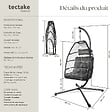 TECTAKE - Fauteuil suspendu pliable en acier avec coussin épais amovible gris foncé capacité 160 kg robuste - vignette