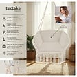 TECTAKE - Fauteuil suspendu beige style bohème romantique coussin moelleux construction robuste usage intérieur extérieur poids léger 80 x 72 x 125 cm - vignette