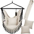 TECTAKE - Fauteuil suspendu Malika, style boho, capacité de charge 150 kg beige - vignette