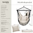 TECTAKE - Fauteuil suspendu Malika, style boho, capacité de charge 150 kg beige - vignette
