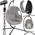 TECTAKE - Fauteuil suspendu ANIKA avec cadre et coussin 160kg gris clair - vignette