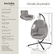 TECTAKE - Fauteuil suspendu ANIKA avec cadre et coussin 160kg gris clair - vignette