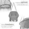 TECTAKE - Fauteuil suspendu Samira gris - vignette