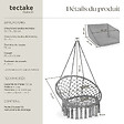 TECTAKE - Fauteuil suspendu GRAZIA gris - vignette
