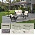 TECTAKE - Parasol déporté 3,5 m protection contre les uv ouverture par manivelle inclinable gris housse de protection incluse - vignette