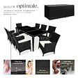 TECTAKE - Salon de jardin Menorca 8 places avec 2 sets de housses + housse de protection noir - vignette