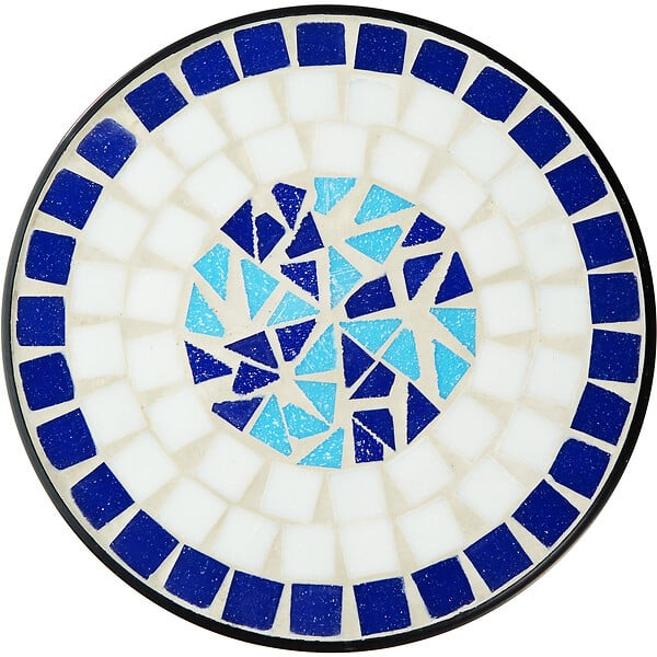 TECTAKE - Guéridon mosaïque 30x30x61,5 cm blanc/bleu - large