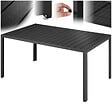 TECTAKE - Table de jardin en aluminium résistante intempéries et UV noir/noir - vignette