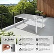 TECTAKE - Table de jardin en aluminium résistante intempéries et UV gris/argent - vignette