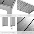 TECTAKE - Table de jardin en aluminium résistante intempéries et UV gris/argent - vignette