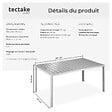TECTAKE - Table de jardin en aluminium résistante intempéries et UV gris/argent - vignette