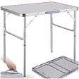 TECTAKE - Table pliante de camping en aluminium 75 x 55 x 68 cm gris - vignette