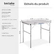 TECTAKE - Table pliante de camping en aluminium 75 x 55 x 68 cm gris - vignette
