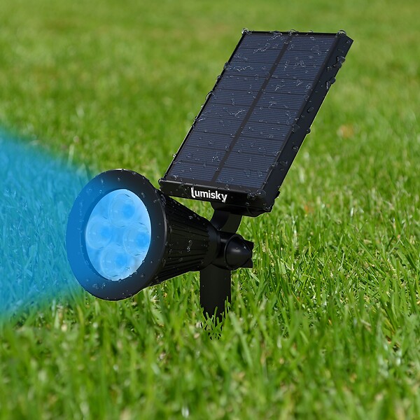 LUMI JARDIN - 2 Spots solaires projecteurs SPIKY Multicolore 100LM - large